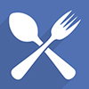 spoon and fork breakfast and lunch menu button